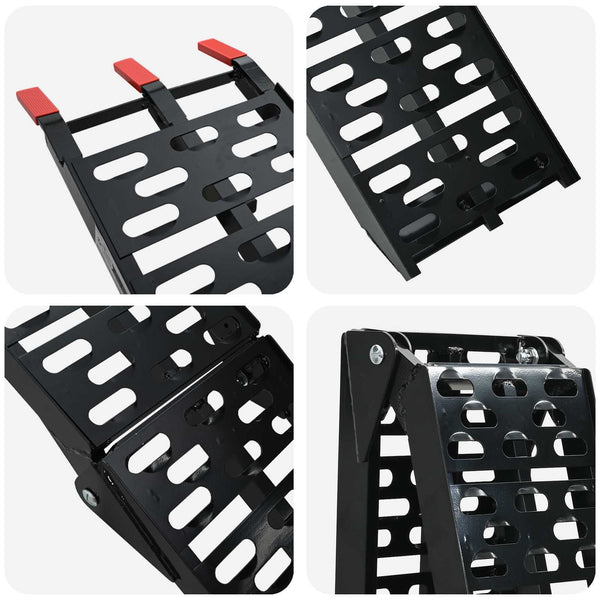 Motorradrampe Klappbar 340 kg Schwarz (2 Stk)