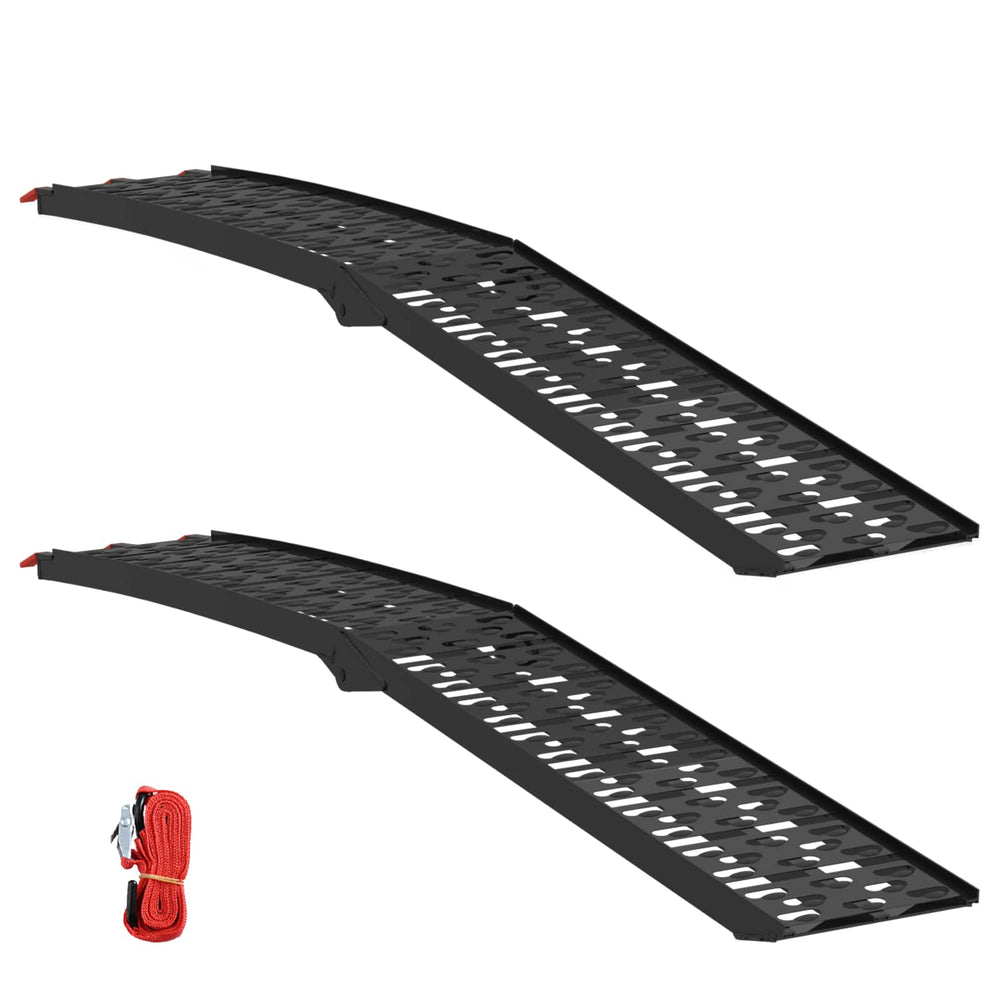 Motorradrampe Klappbar 340 kg Schwarz (2 Stk)