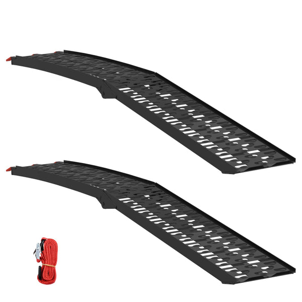 Motorradrampe Klappbar 340 kg Schwarz (2 Stk)