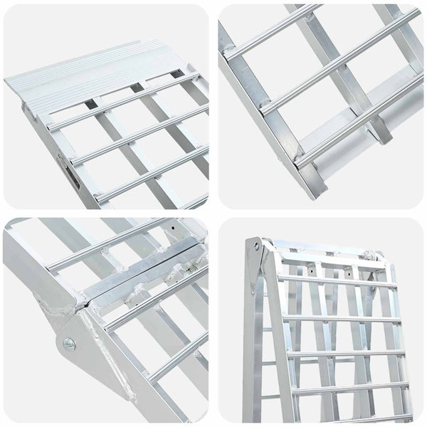 Motorradrampe 680 kg Aluminium Silber