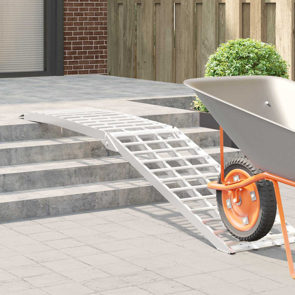 Motorradrampe 680 kg Aluminium Silber