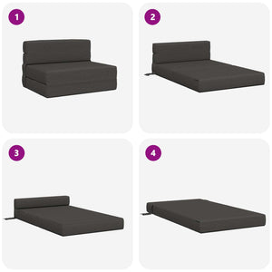 Klappsofa Bett Dunkelgrau Stoff 190cm