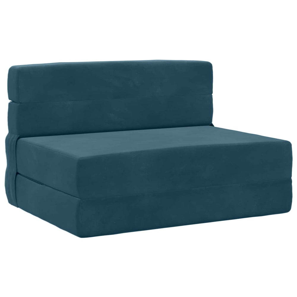 Blaues Klappsofa Bett Samt 190x70