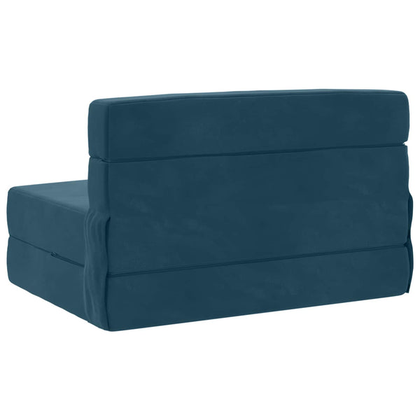 Blaues Klappsofa Bett Samt 190x70