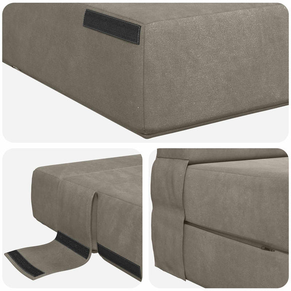 Klappsofa Bett Hellgrau Samt 190 cm