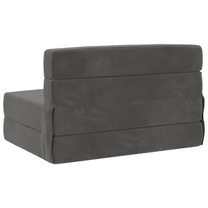 vidaXL Canapé-lit pliant Gris foncé 190 x 70 x 15 cm Velours