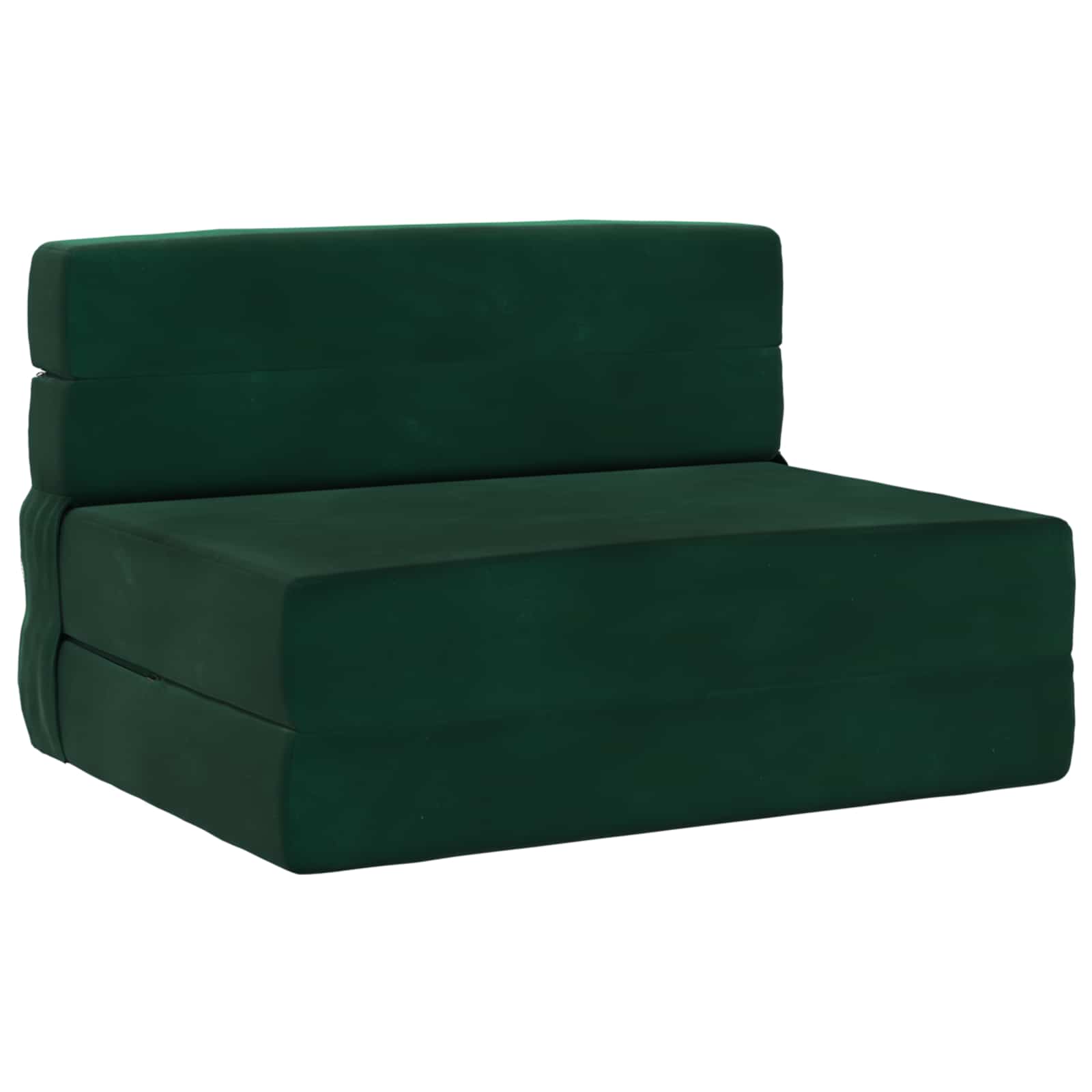 vidaXL Canapé-Lit Pliant Vert Foncé 190 x 70 x 15 cm Velours