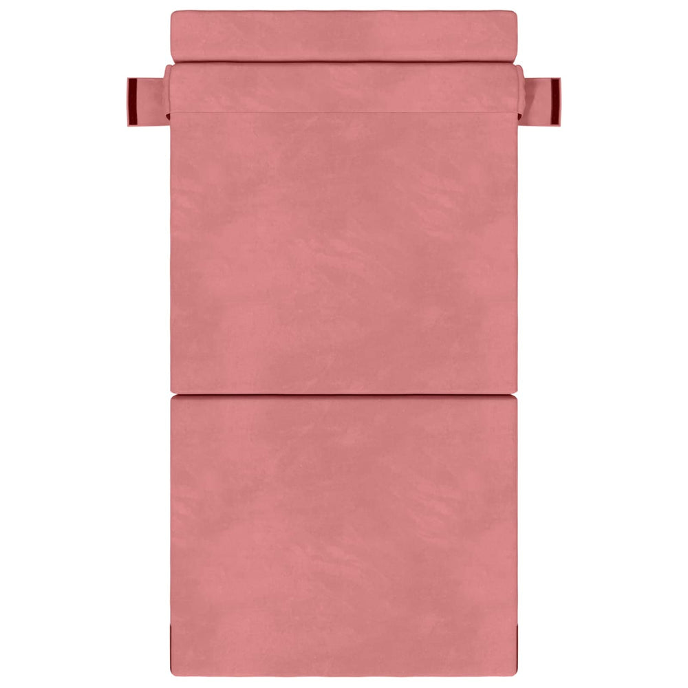 Rosa Klappsofa Bett 190 cm Samt
