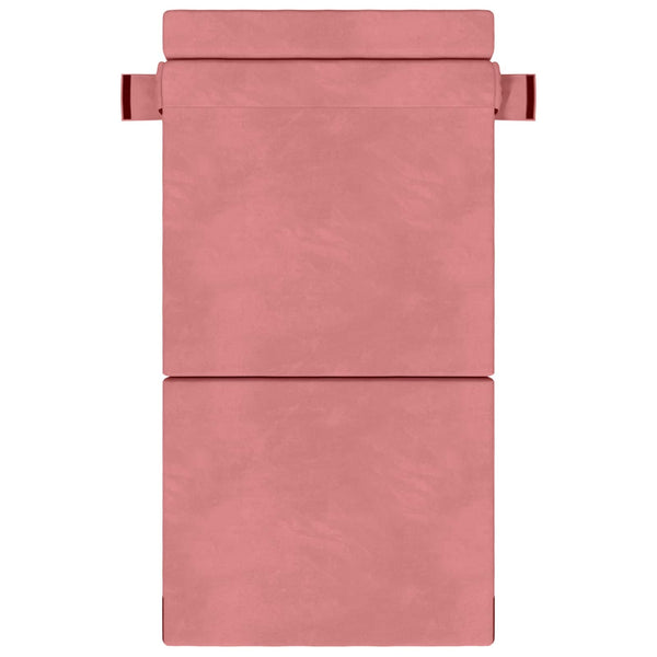 Rosa Klappsofa Bett 190 cm Samt