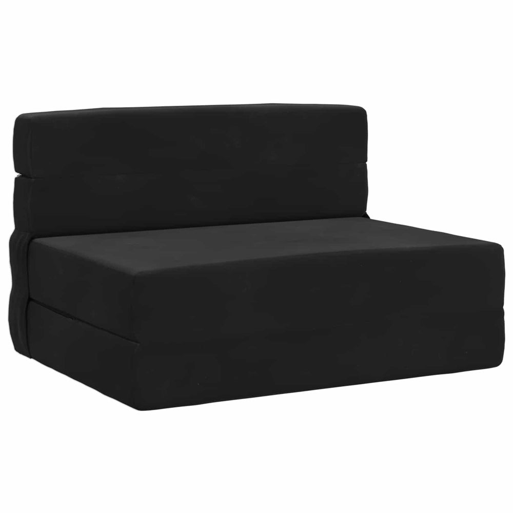 Klappsofa Bett Schwarz Samt 190 cm