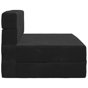 vidaXL Canapé-lit pliant noir 190 x 70 x 15 cm Velours