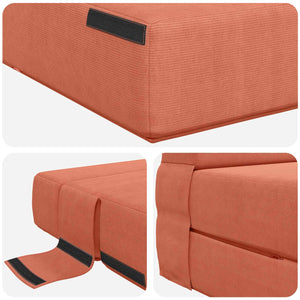 Klappsofa Bett Rot-Orange Cordstoff 190 cm