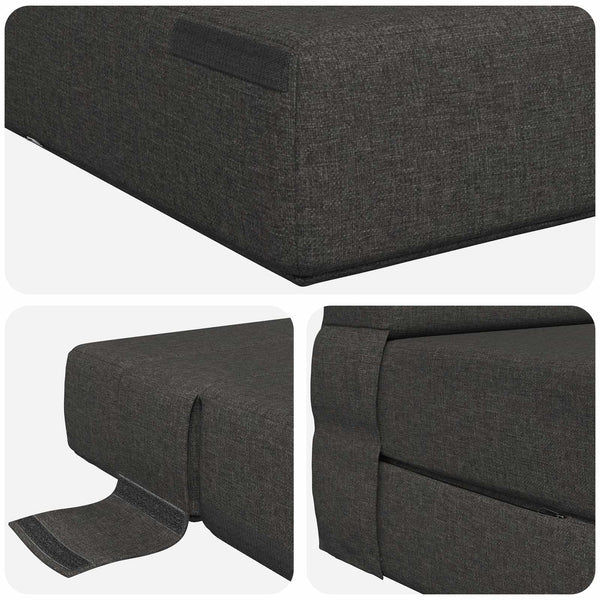 Klappsofa Bett Dunkelgrau Stoff 190 cm