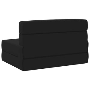 Schwarzes Klappsofa Bett 190 cm Stoff