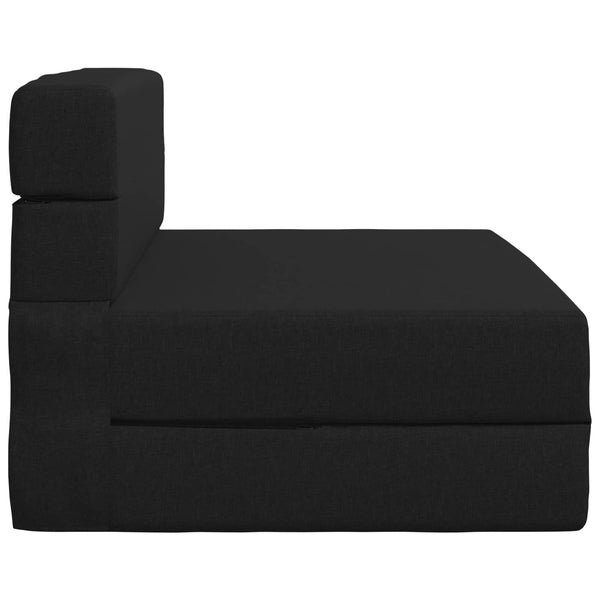 Schwarzes Klappsofa Bett 190 cm Stoff