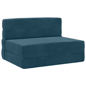 Blaues Samt Klappsofa Bett 190x100 cm