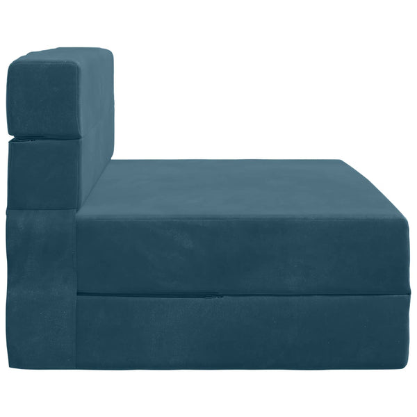 Blaues Samt Klappsofa Bett 190x100 cm