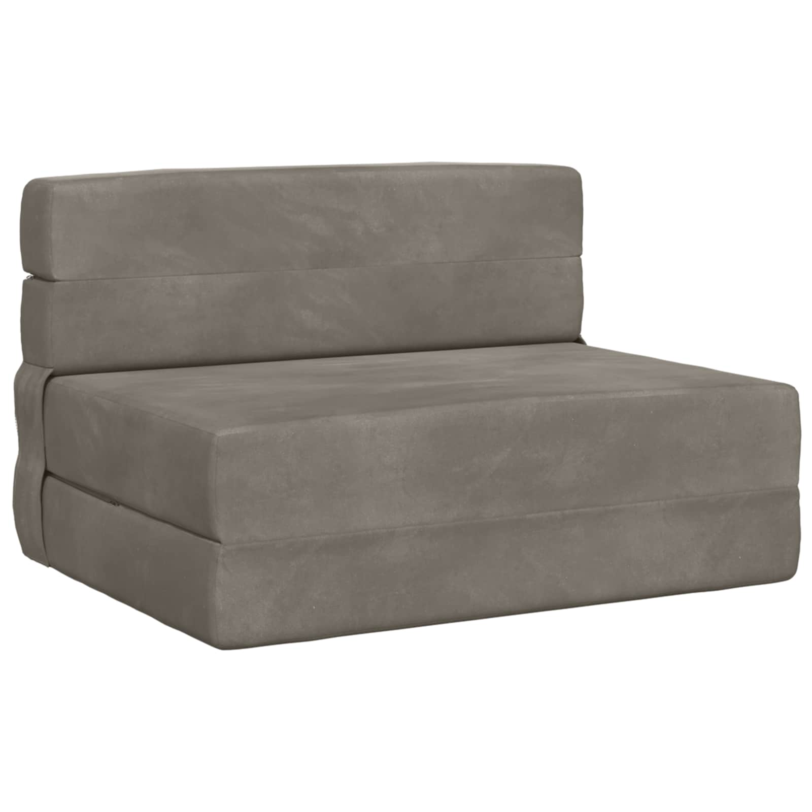Klappsofa Bett Hellgrau Samt 190cm