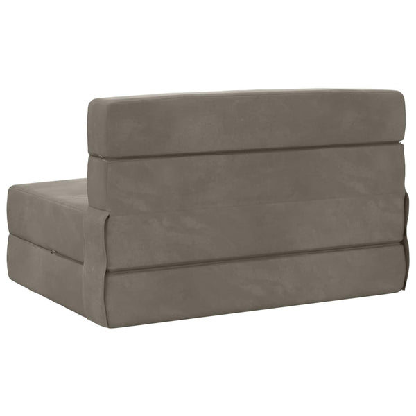 Klappsofa Bett Hellgrau Samt 190cm