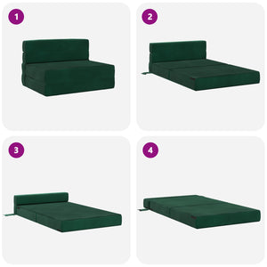 Klappsofa Bett Dunkelgrün Samt 190 cm