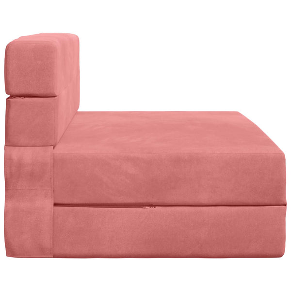 Rosa Samt Klappsofa Bett 190 cm