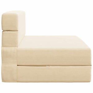 Klappsofa Bett Creme Cordstoff 190x100 cm