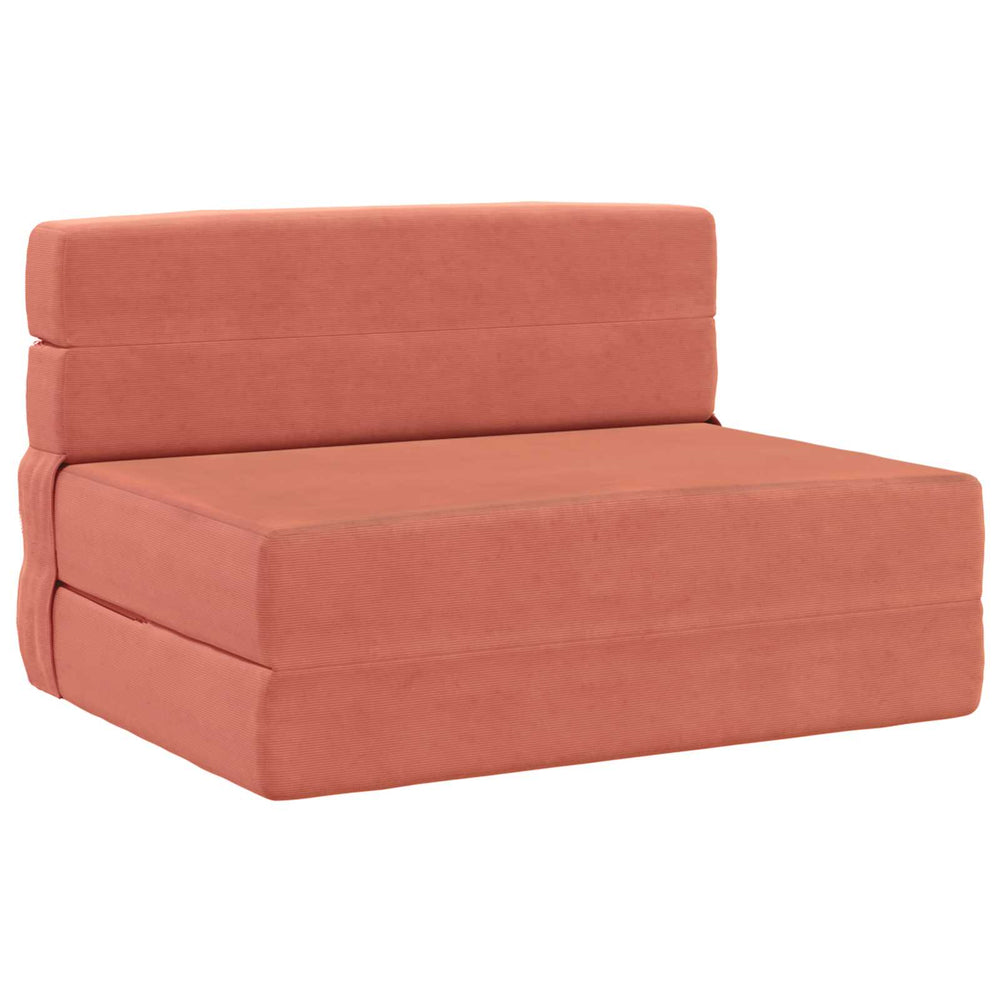 Schlafsofa Klappsofa Bettfunktion Rot-Orange Cord