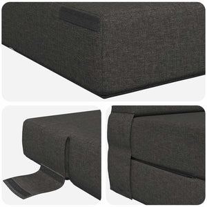 Klappsofa Bett Dunkelgrau Stoff 203 cm