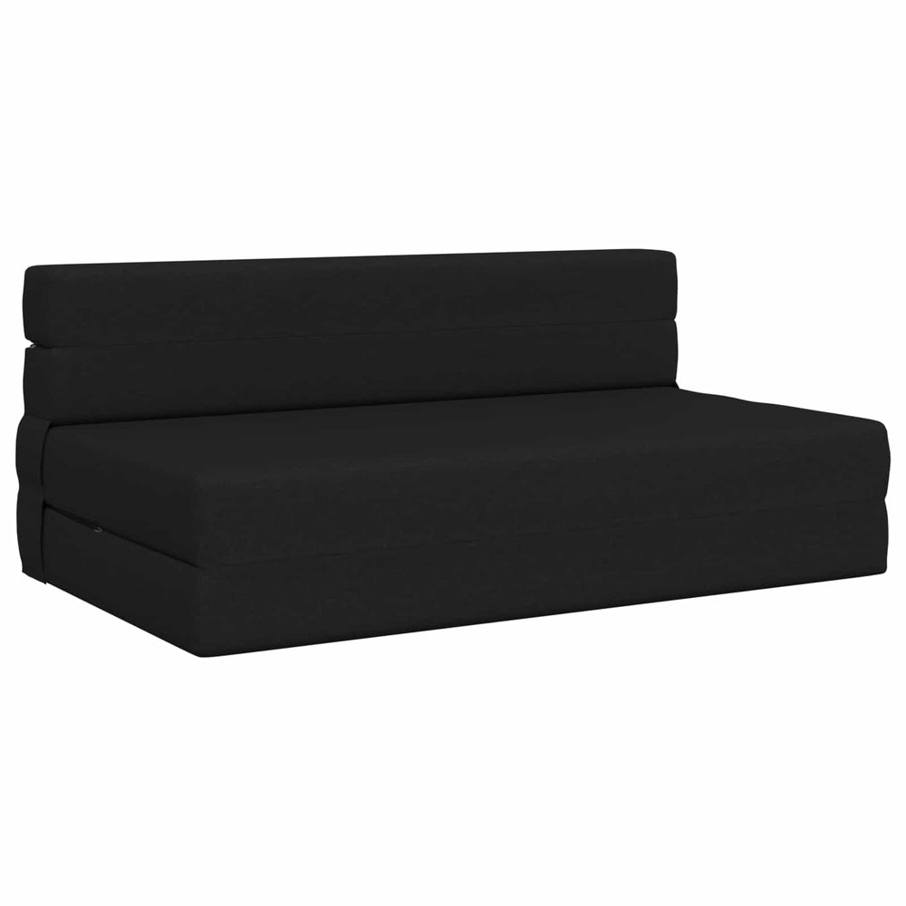 Schwarzes Klappsofa Bett Stoff 203x152 cm
