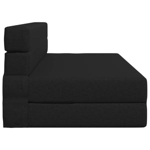 Schwarzes Klappsofa Bett Stoff 203x152 cm