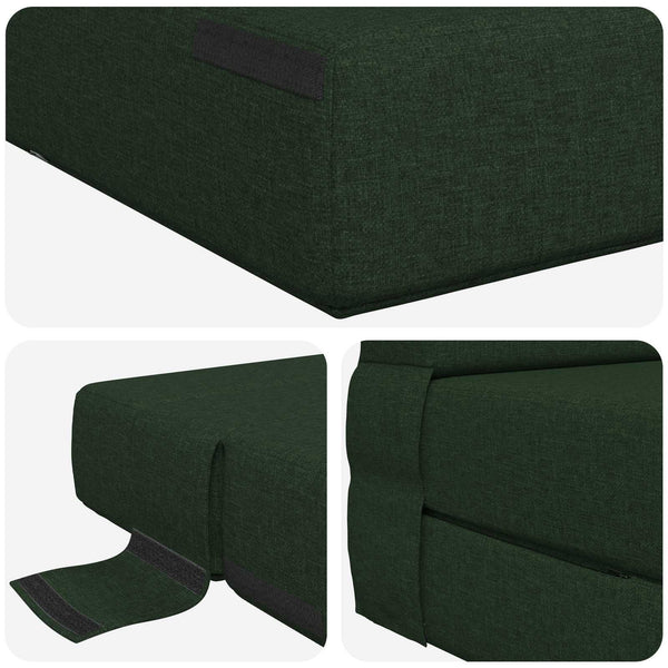 Klappsofa Bett Dunkelgrün Stoff 203 cm