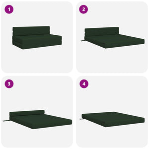 Klappsofa Bett Dunkelgrün Stoff 203 cm