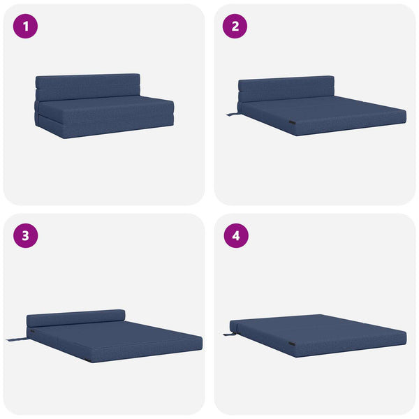 Blaues Klappsofa Bett 203x152 cm