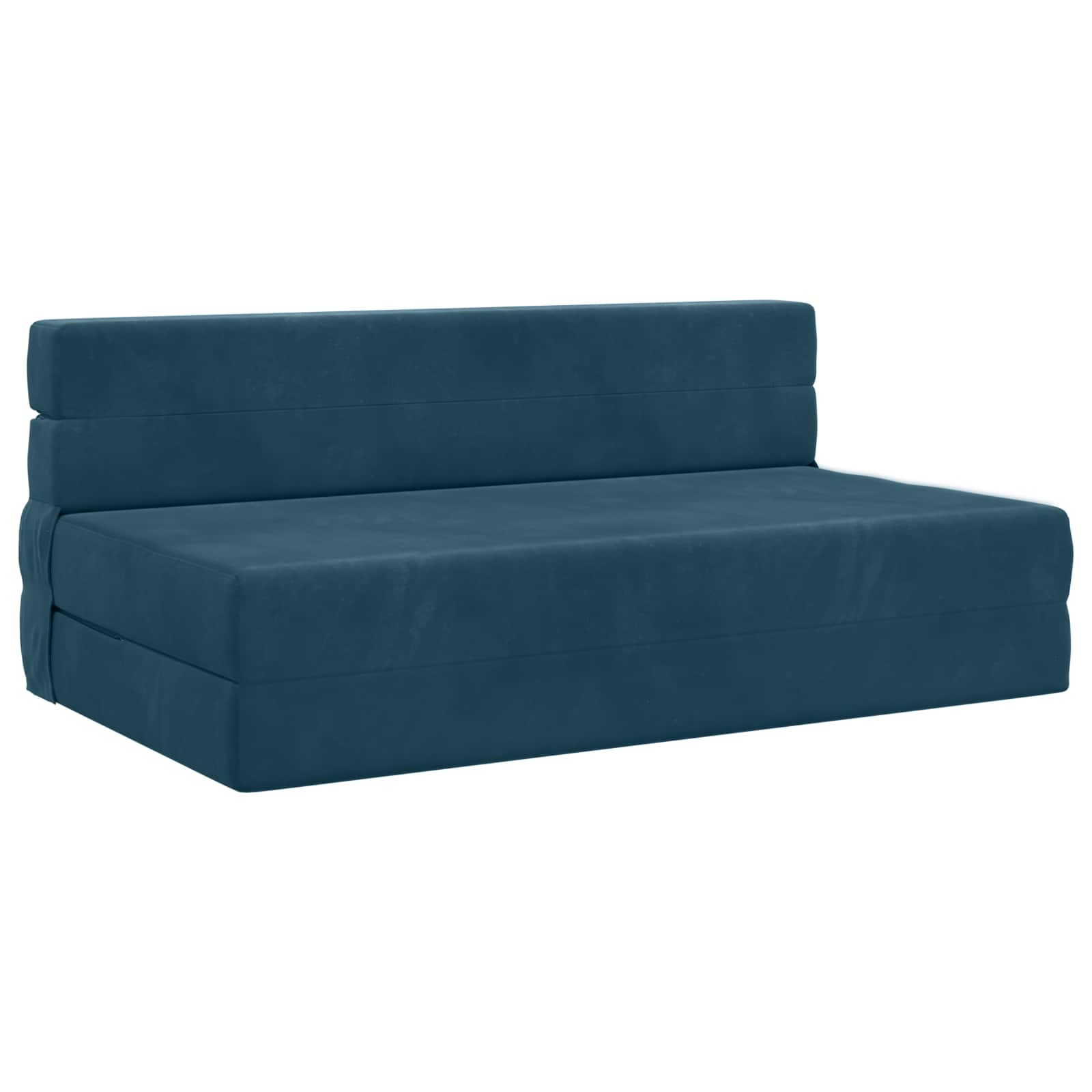Blaues Klappsofa Bett Samt 203 cm