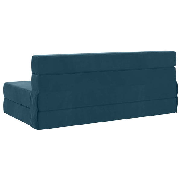 Blaues Klappsofa Bett Samt 203 cm