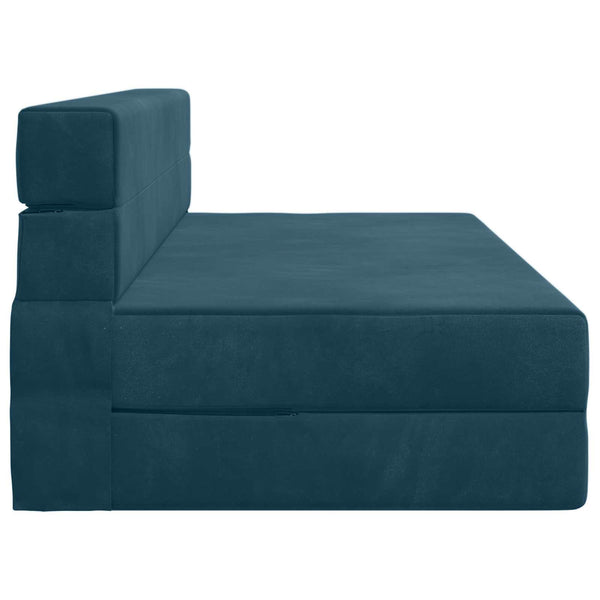 Blaues Klappsofa Bett Samt 203 cm