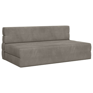 Klappsofa Bett Hellgrau Samt 203 cm