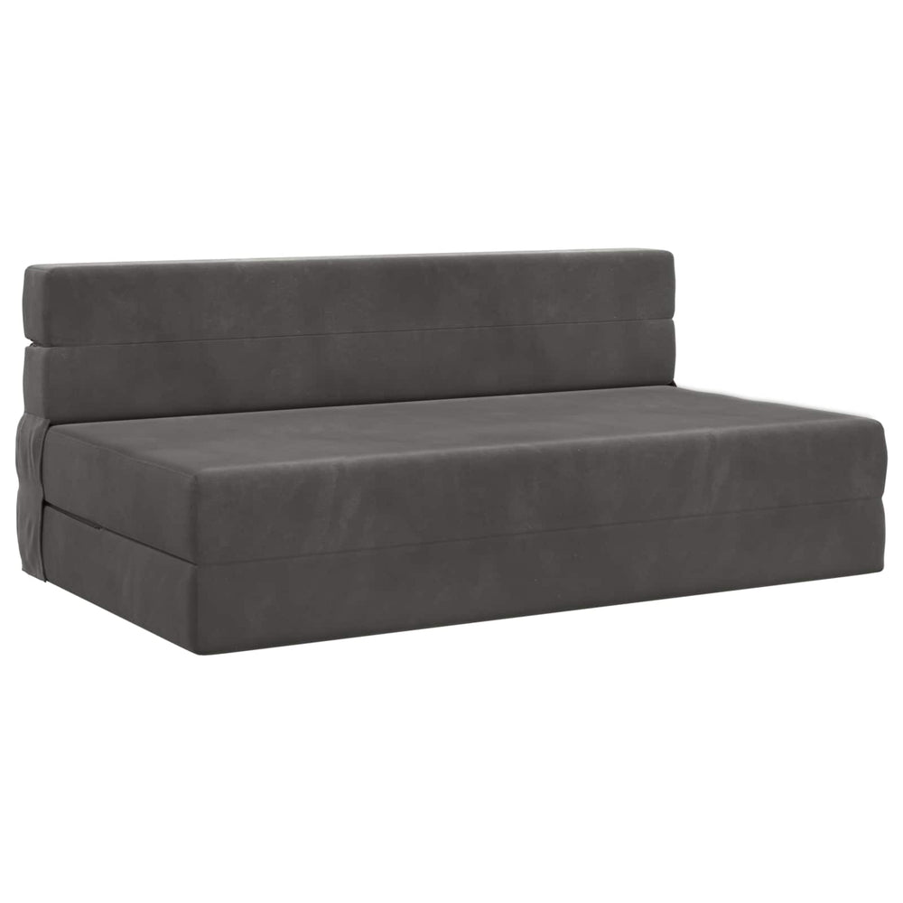 Klappsofa Bett Dunkelgrau Samt 203 cm