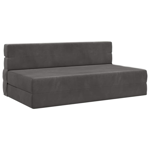 Klappsofa Bett Dunkelgrau Samt 203 cm