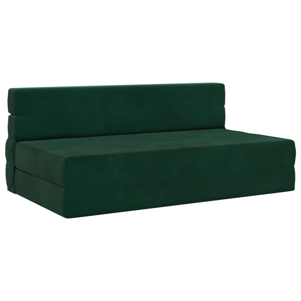 Klappsofa Bett Dunkelgrün Samt 203 cm