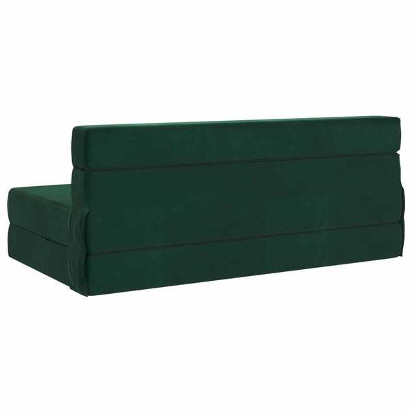 Klappsofa Bett Dunkelgrün Samt 203 cm