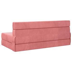 Rosa Samt Klappsofa Bett 203x152 cm