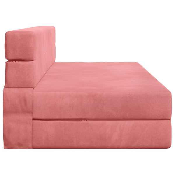 Rosa Samt Klappsofa Bett 203x152 cm
