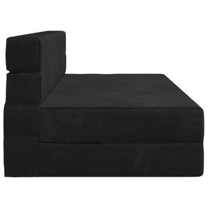 Schwarzes Klappsofa Bett Samt 203x152x15cm