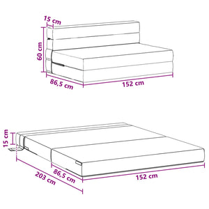 Schwarzes Klappsofa Bett Samt 203x152x15cm