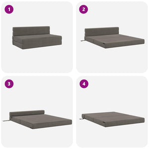 Klappsofa Bett Hellgrau Cordstoff 203 cm