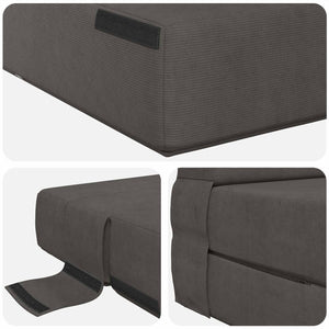 Klappsofa Bett Dunkelgrau Cordstoff 203 cm
