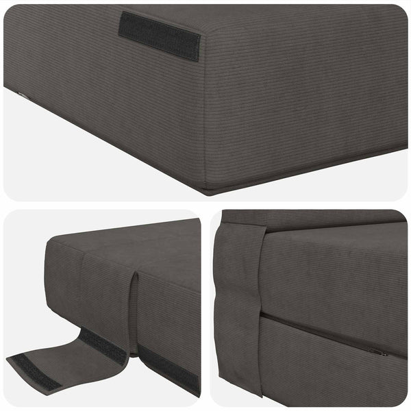 Klappsofa Bett Dunkelgrau Cordstoff 203 cm