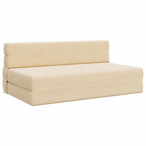 Klappsofa Bett Creme Cordstoff 203x152cm