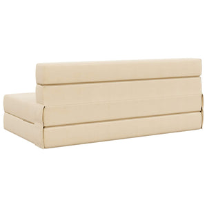 Klappsofa Bett Creme Cordstoff 203x152cm